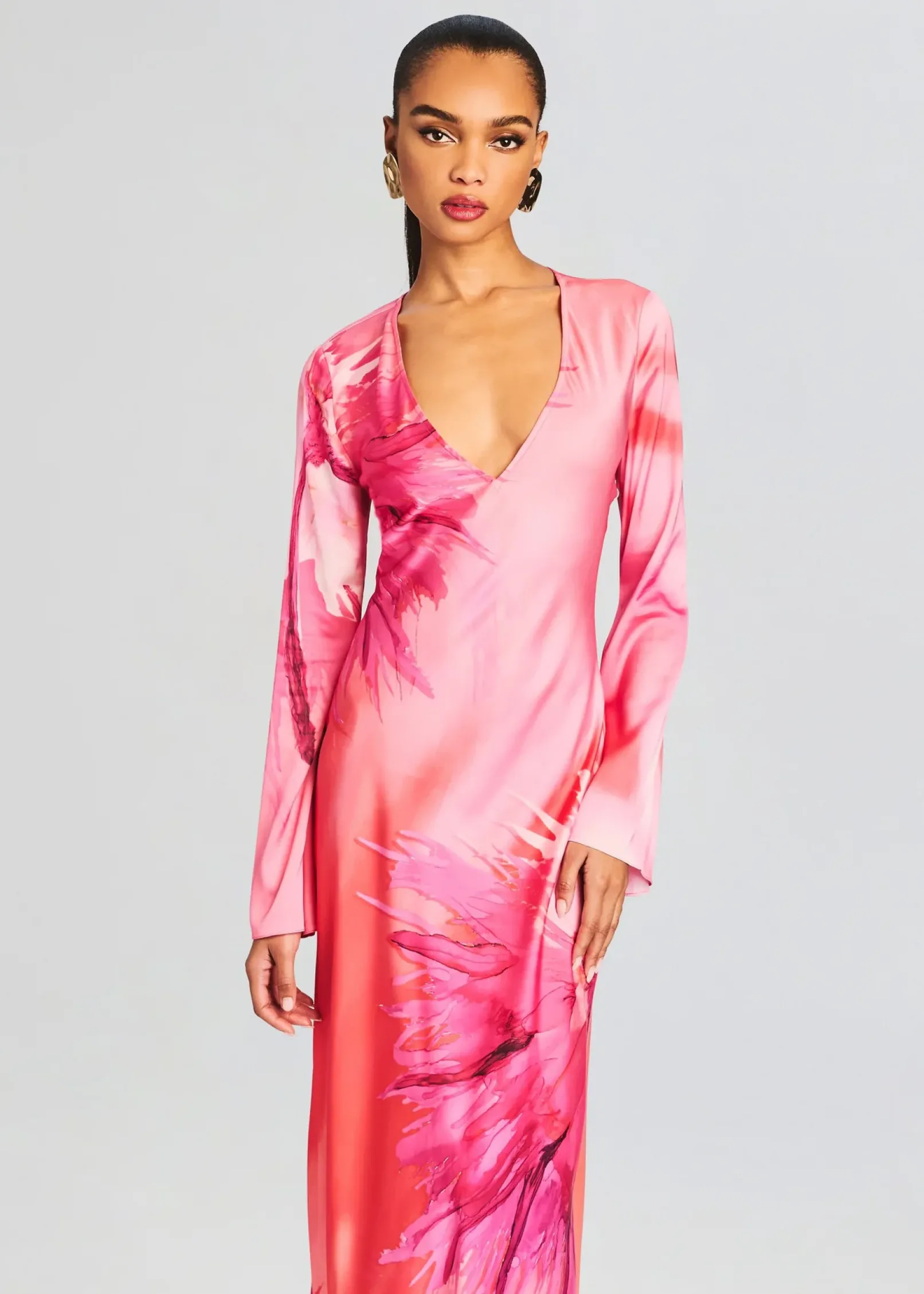 Cheap Abira Long Dress Tropical Hues
