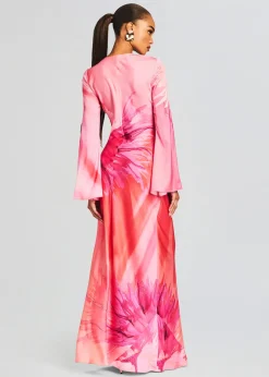 Cheap Abira Long Dress Tropical Hues