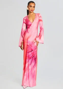 Cheap Abira Long Dress Tropical Hues