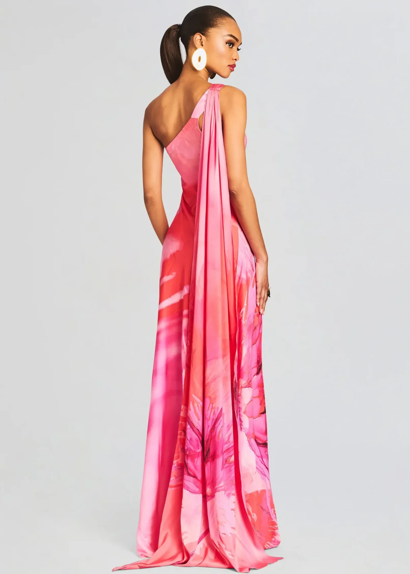 Best Sale Abira One Shoulder Long Dress Tropical Hues