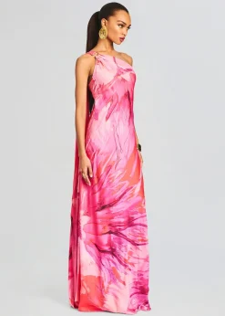 Best Sale Abira One Shoulder Long Dress Tropical Hues
