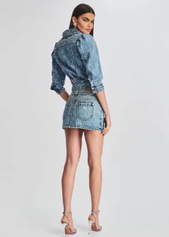 Fashion Ada Crystal Embellished Denim Jacket Bachelorette Party