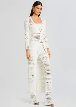 Discount Alaia Knit Crochet Cardigan Tropical Hues