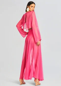Sale Alaia Long Slit Skirt Sheer Bliss