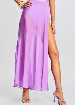 Shop Alaia Long Slit Skirt Swim