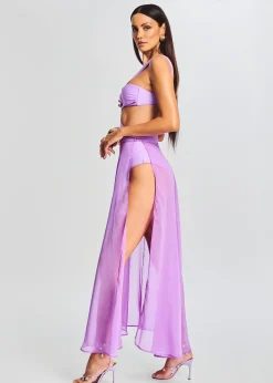 Shop Alaia Long Slit Skirt Swim