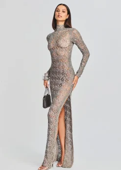 Fashion Alexa Sequin Open Crochet Dress RETROFÊTE
