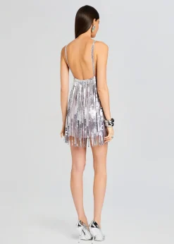 Sale Alva Embellished Fringe Dress Subtle Shimmer