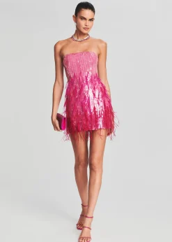 Hot Anastasia Sequin Feather Dress Bachelorette Party