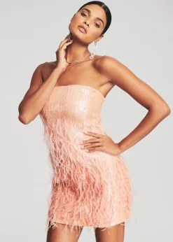 Sale Anastasia Sequin Feather Dress RETROFÊTE
