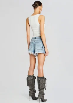 Store Angel Embellished Denim Short Bottoms