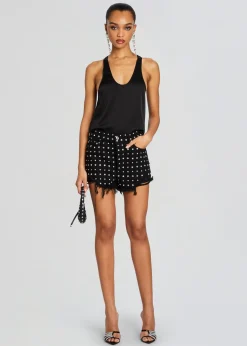 Discount Angel Embellished Denim Short RETROFÊTE