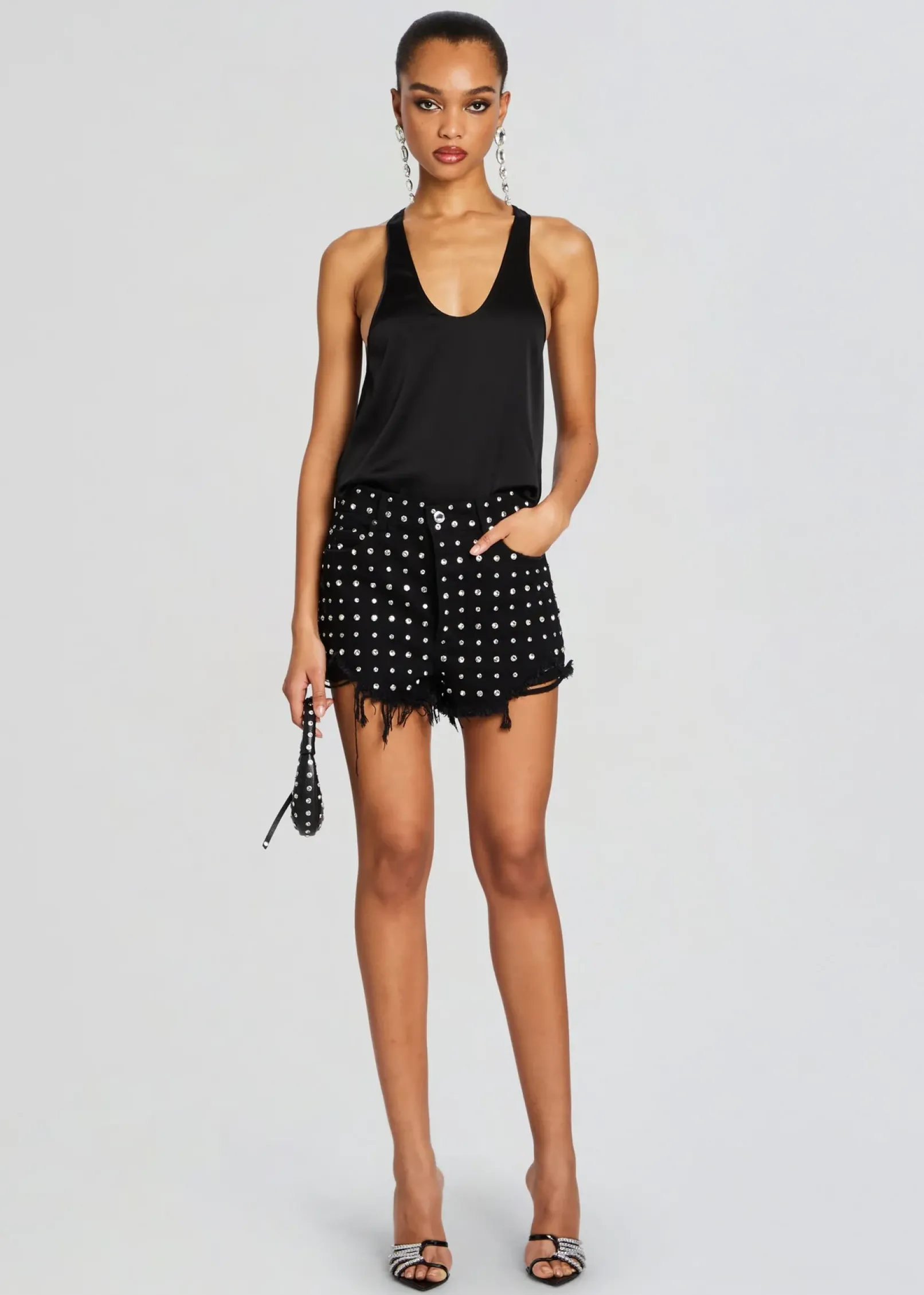 Discount Angel Embellished Denim Short RETROFÊTE