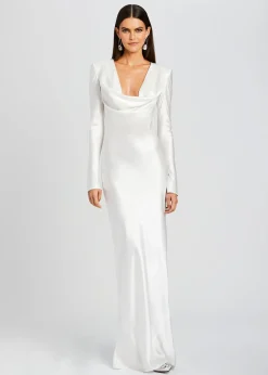 Fashion Anna Cowl Evening Dress Gowns