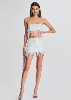 Sale Athana Sequin Feather Skirt Reception Dresses
