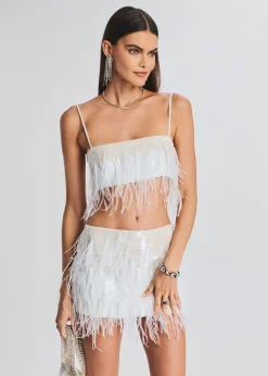 Shop August Feather Sequin Top Rehearsal Dinner