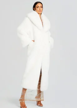 Clearance Averie Faux Fur Coat Reception Dresses