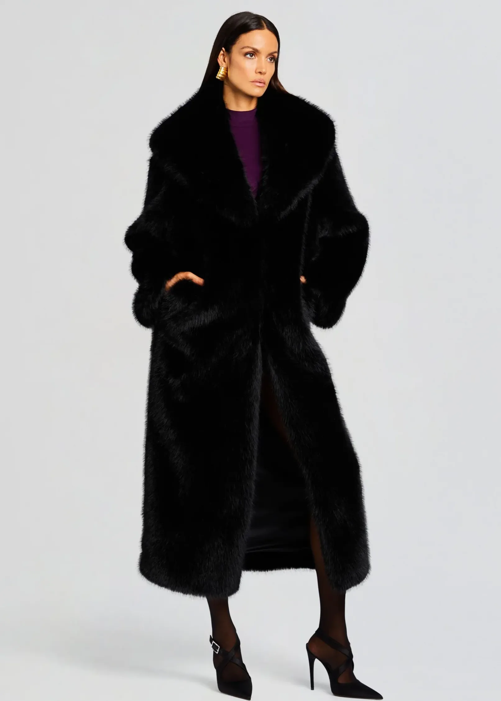 Clearance Averie Faux Fur Coat RETROFÊTE