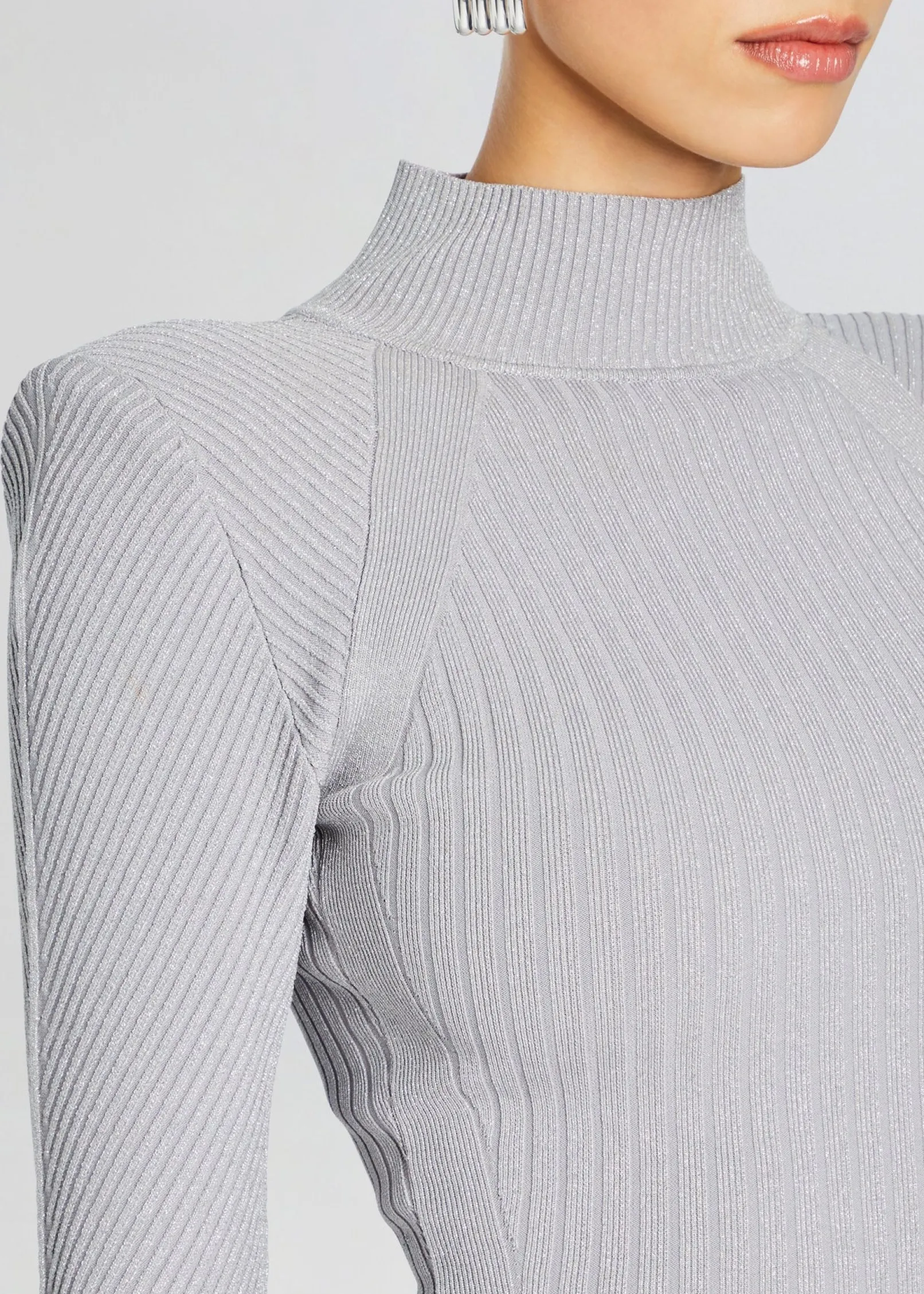 Fashion Aylin Rib Knit Dress Midi