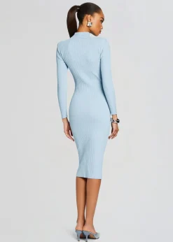 Clearance Aylin Rib Knit Dress Midi