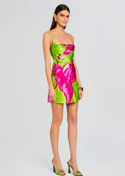 Best Azura Silk Dress Tropical Hues