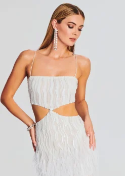 Hot Beverly Sequin Feather Dress Bachelorette Party