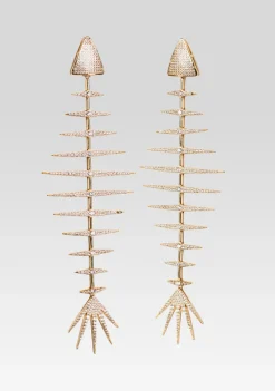 Best Sale Bimini Crystal Fish Bone Earrings Honeymoon Looks