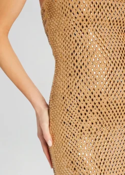 Hot Boa Embellished Knit Dress Guest Of