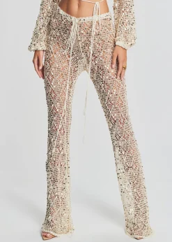 Fashion Brendi Sequin Crochet Pant Subtle Shimmer