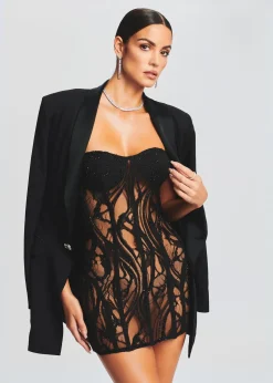 Fashion Bryson Embellished Lace Dress Subtle Shimmer