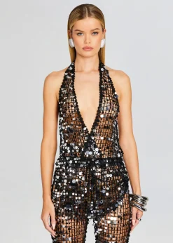 Cheap Cali Sequin Crochet Jumpsuit RETROFÊTE