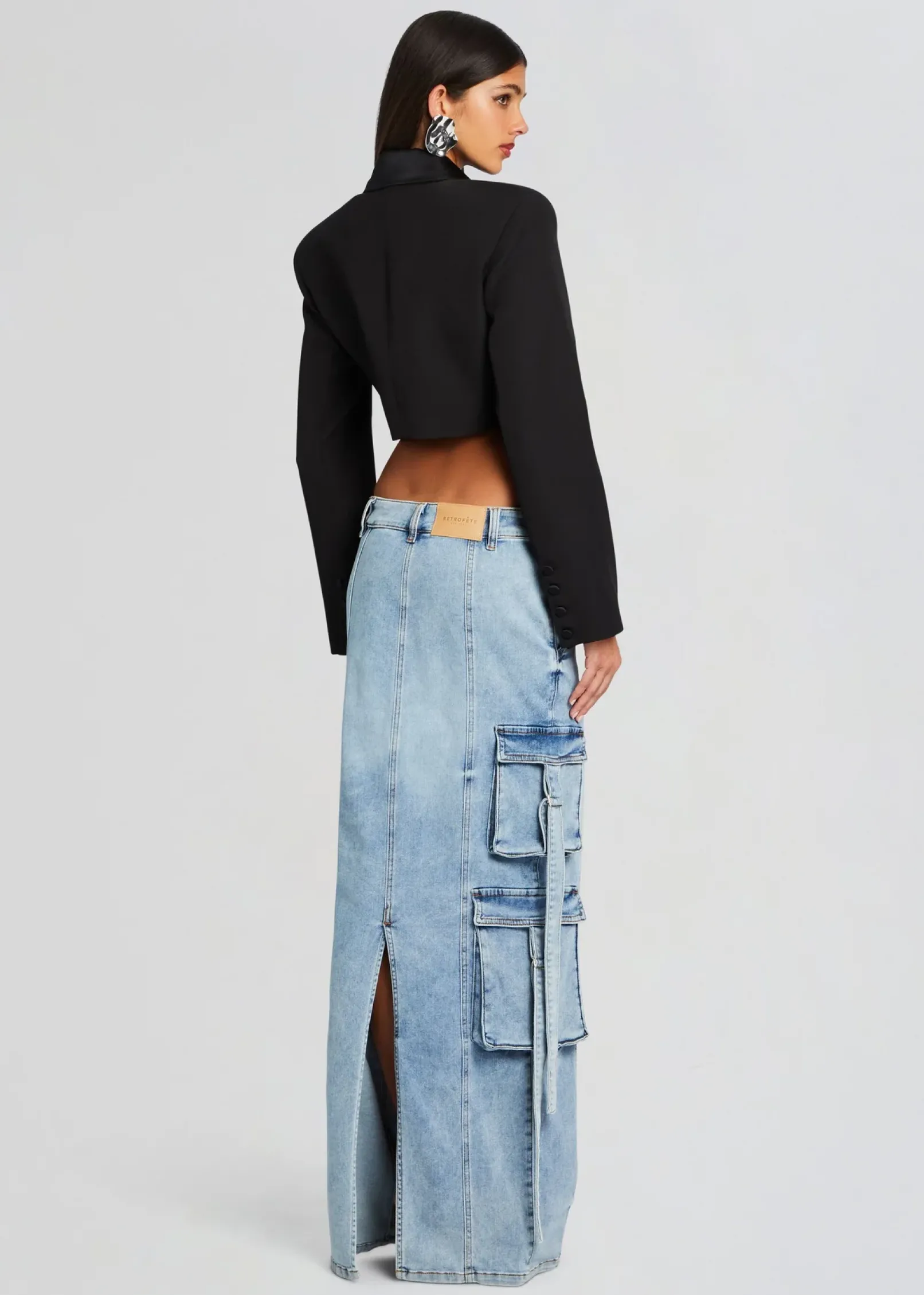 Sale Cerise Cargo Denim Skirt RETROFÊTE