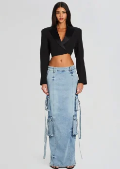 Discount Cerise Cargo Denim Skirt Denim