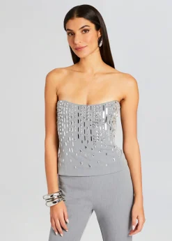 Store Chloe Embellished Top Subtle Shimmer