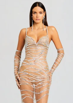 Best Sale Citrine Embellished Dress Maxi