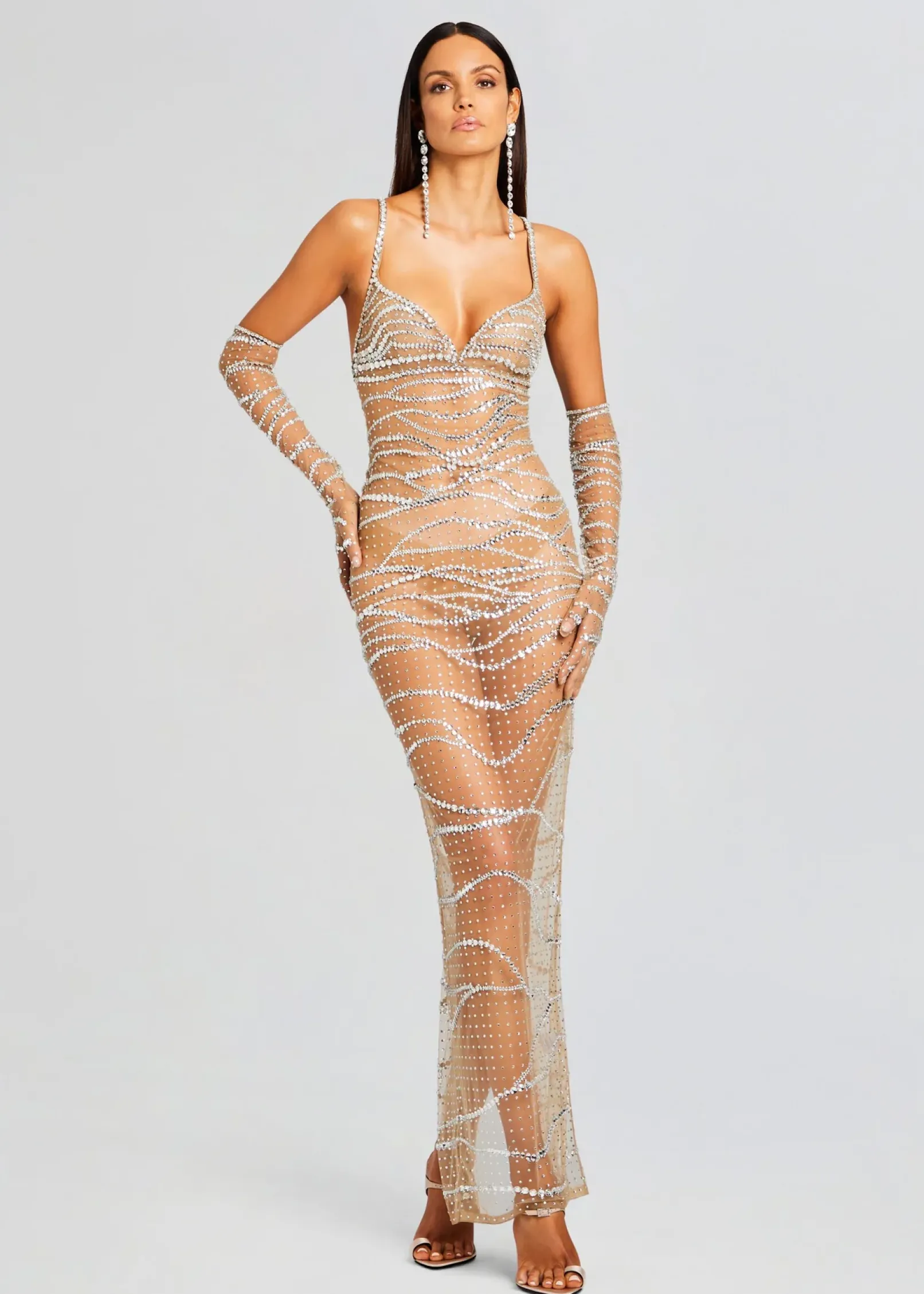 Online Citrine Embellished Dress Sheer Bliss