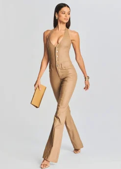 Cheap Cynthia Coated Denim Jumpsuit Best Sellers