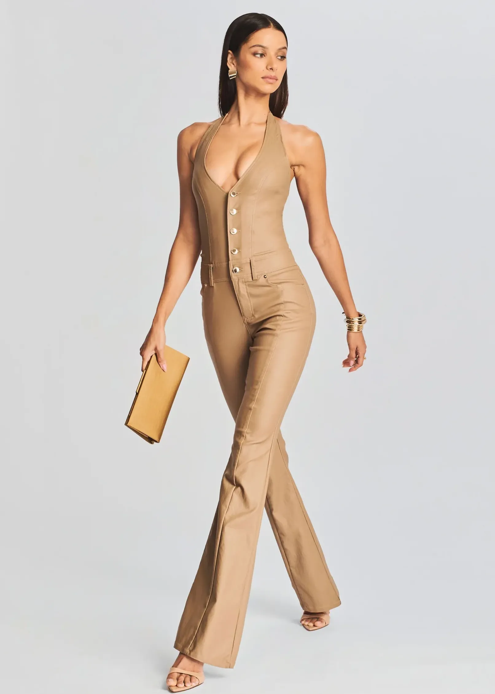 New Cynthia Coated Denim Jumpsuit RETROFÊTE