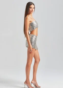 Best Deandra Embellished Chainmail Skirt Subtle Shimmer
