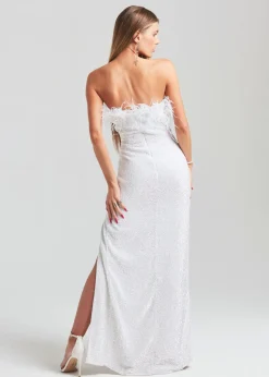 Best Dolly Sequin Feather Dress Reception Dresses