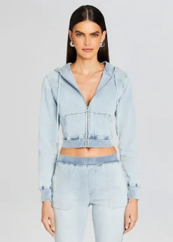 Cheap Edith Terry Cropped Hoodie Jackets