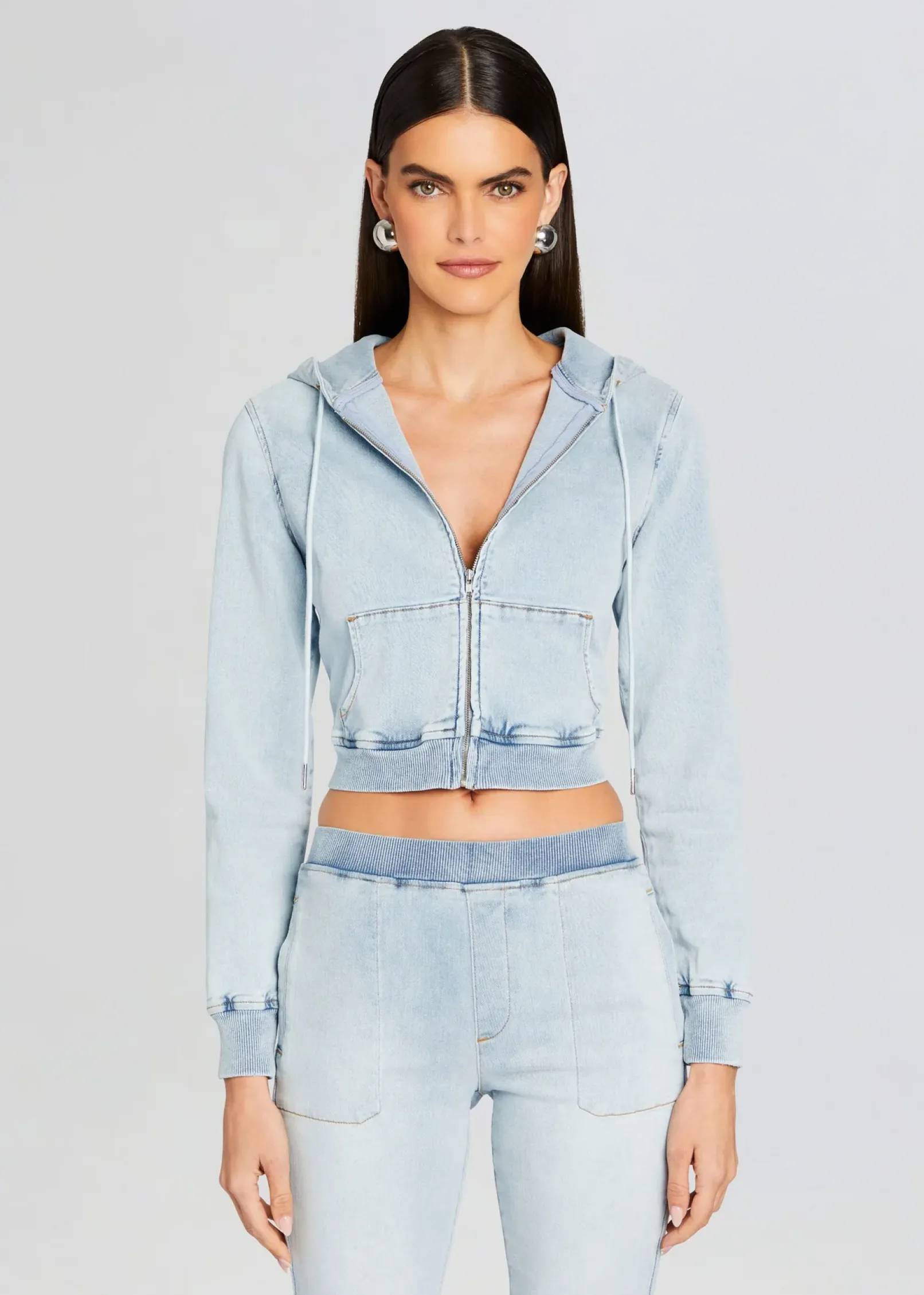 Cheap Edith Terry Cropped Hoodie Jackets
