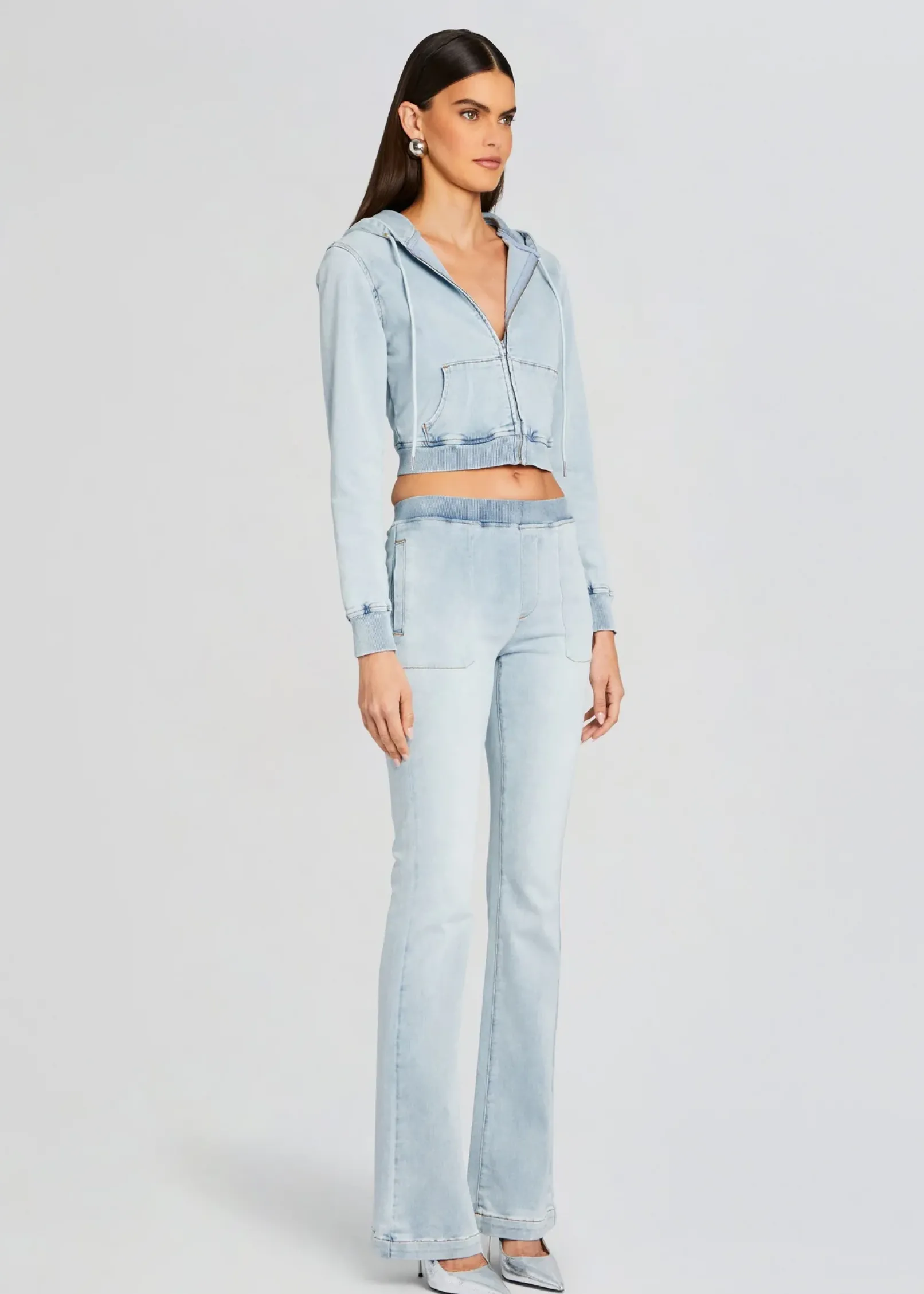 Cheap Edith Terry Cropped Hoodie Jackets