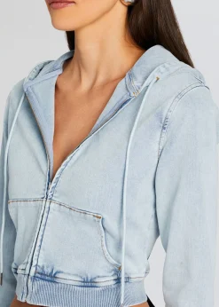 Fashion Edith Terry Cropped Hoodie Jackets