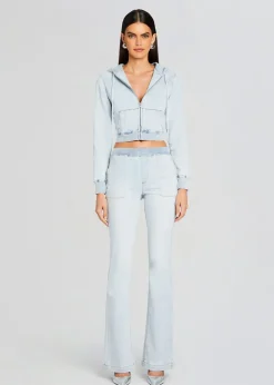Fashion Edith Terry Cropped Hoodie Jackets