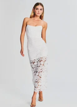 Outlet Eliza Lace Strapless Maxi Dress Bridal Shower