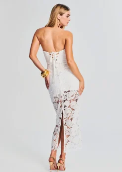 Outlet Eliza Lace Strapless Maxi Dress Bridal Shower