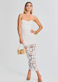 Outlet Eliza Lace Strapless Maxi Dress Bridal Shower