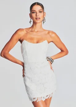 Cheap Eliza Lace Strapless Mini Dress Honeymoon Looks