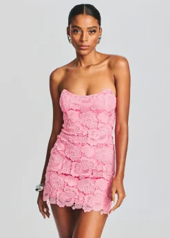 Hot Eliza Lace Strapless Mini Dress Dresses